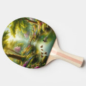 Raquette De Ping Pong Brook de printemps avec canards/fleurs (Côté)