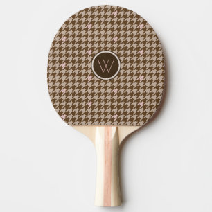 Raquette De Ping Pong Brown avec Paddle Ping Ping Rose Gold Houndstooth