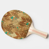 Raquette De Ping Pong Brown Grunge Quilt Stars Coeurs (Côté)