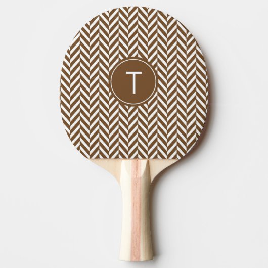 Raquette De Ping Pong Brown Herringbone Custom Ping Paddle (Devant)