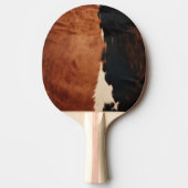 Raquette De Ping Pong Brown Noir Noir Faux Cowhide (Devant)