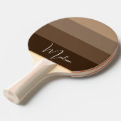 Raquette De Ping Pong Brown Rugby Stripes Nom Numéro (Devant Angle)