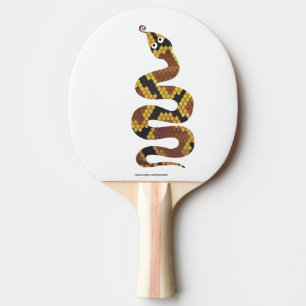 Raquette De Ping Pong Brun de serpent et silhouette d'or