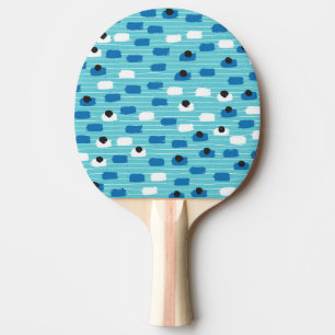 Raquette De Ping Pong Brush course sans couture motif, dessiné à la main
