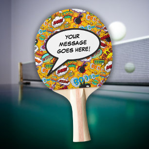 Raquette De Ping Pong Bulle de dialogue personnalisée de bande dessinée