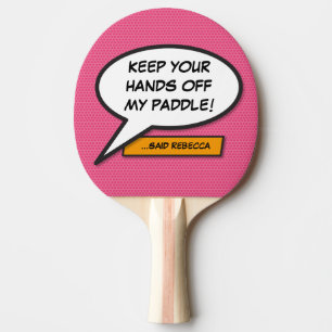 Raquette De Ping Pong Bulle de dialogue personnalisée rose girly cool dr
