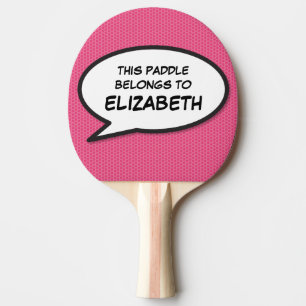 Raquette De Ping Pong Bulle de dialogue personnalisée rose moderne