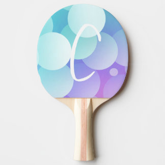 Raquette De Ping Pong C Nom initial Bubbles Jeux Paddle Bleu pourpre