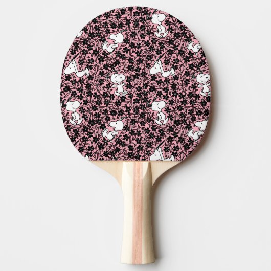 Raquette De Ping Pong cacahuètes | Snoopy Flower Vine Motif (Devant)