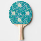 Raquette De Ping Pong cacahuètes | Snoopy Turquoise Tropical Beach Motif (Devant)