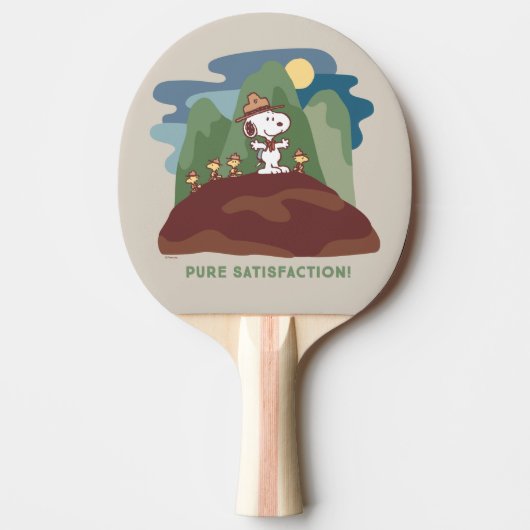 Raquette De Ping Pong cacahuètes | Snoopy & Woodstock Satisfaction pure (Devant)