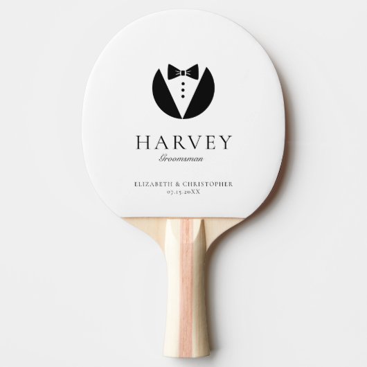 Raquette De Ping Pong Cadeau Groomsman Cravate simple de la mâchoire min (Devant)