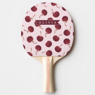 Raquette De Ping Pong Cadeau Personnalisé avec Motif Cerise Esthétique