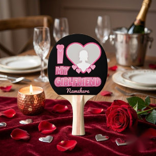 Raquette De Ping Pong Cadeau personnalisé Je t'aime ma copine – Ajouter