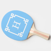 Raquette De Ping Pong Cadre de clé grecque blanche bleu ciel #2 Monogram (Côté)