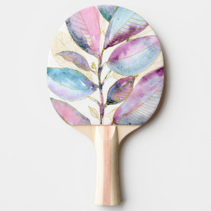 Raquette De Ping Pong Cahier à spirale de feuilles botaniques à l'aquare