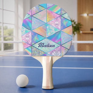 Raquette De Ping Pong Cahier de croquis girly élégant hologramme coloré