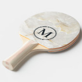 Raquette De Ping Pong Calacatta Gold Marble Stone Monogram (Devant Angle)