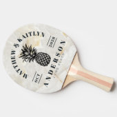 Raquette De Ping Pong Calacatta Gold Tropical Pineapple Wedding Crest (Côté)