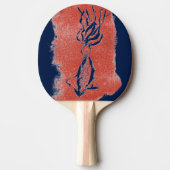 Raquette De Ping Pong "Calmar géant sur bleu foncé" Ping Pong Paddle (Devant)