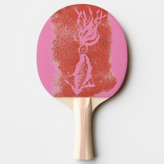 Raquette De Ping Pong "Calmar géant sur rose" Ping Pong Paddle (Dos)