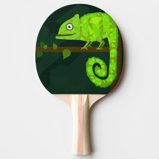 Raquette De Ping Pong Caméléon mignon vert (Devant)