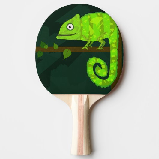 Raquette De Ping Pong Caméléon vert mignon (Devant)