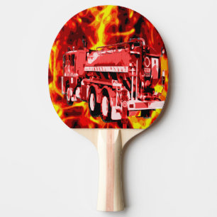 Raquette De Ping Pong Camion D'Incendie Dans La Conception De Peinture À