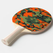 Raquette De Ping Pong Camouflage orange et vert, Militaire, Armée (Devant Angle)