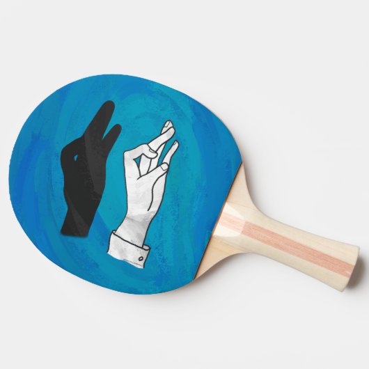 Raquette De Ping Pong Canard noir sur bleu (Côté)