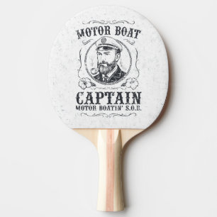 Raquette De Ping Pong Capitaine de bateau à moteur drôle Pontoon bateau