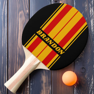 Raquette De Ping Pong Capital City Bandes de Planches Vintage avec Nom