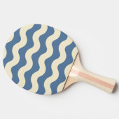Raquette De Ping Pong Capri bleu à rayures ondulées (Côté)