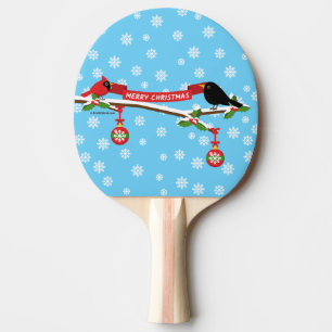Raquette De Ping Pong Cardinal Et Cardinal En Branche - MERRY XMAS