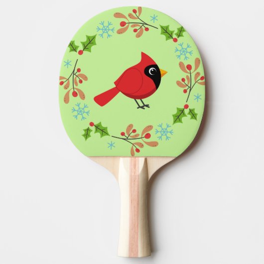 Raquette De Ping Pong Cardinal Rouge Cardinal Cardinal aux Fleurs (Devant)