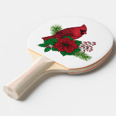 Raquette De Ping Pong Cardinaux rouges sur décoration de Noël (Devant Angle)