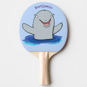 Raquette De Ping Pong Caricature adorable de marsouin