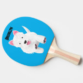 Raquette De Ping Pong Caricature blanche de terrier de l'ouest (Côté)