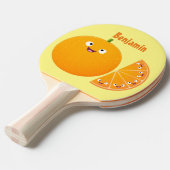 Raquette De Ping Pong Caricature d'agrumes d'orange (Devant Angle)