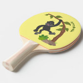 Raquette De Ping Pong Caricature de bébé gorille joyeux (Devant Angle)