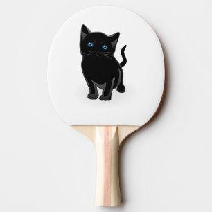 Raquette De Ping Pong Caricature de Black Kitty