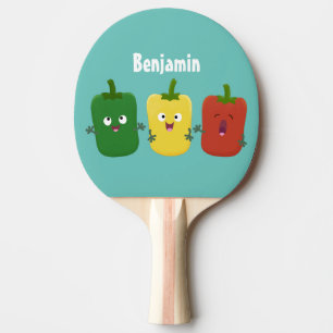 Raquette De Ping Pong Caricature de chant trio capsicum poivre clair
