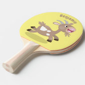 Raquette De Ping Pong Caricature de chèvre billy joyeux (Devant Angle)