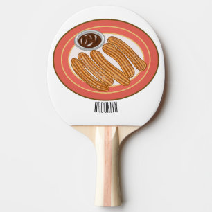 Raquette De Ping Pong Caricature de Churro