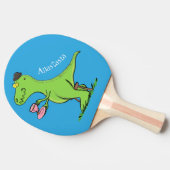 Raquette De Ping Pong Caricature de dinosaure vert t rex (Côté)