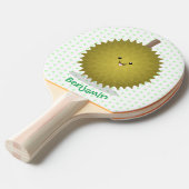 Raquette De Ping Pong Caricature de durian joyeux (Devant Angle)