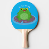 Raquette De Ping Pong Caricature de grenouille verte mignonne (Dos)