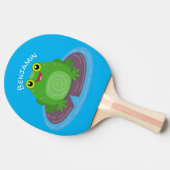 Raquette De Ping Pong Caricature de grenouille verte mignonne (Côté)