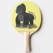 Raquette De Ping Pong Caricature de gros gorilles joyeux (Dos)