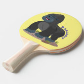 Raquette De Ping Pong Caricature de gros gorilles joyeux (Devant Angle)